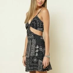 Style Rack The Bridget Black Bandana Cutout Mini Dress