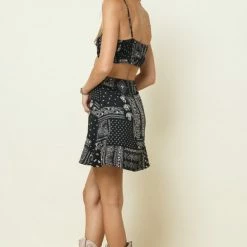 Style Rack The Bridget Black Bandana Cutout Mini Dress