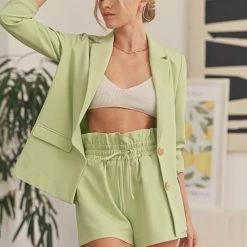 Lush Clothing Tops The Victoria Oversized Button Front Blazer