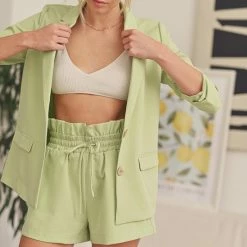 Lush Clothing Tops The Victoria Oversized Button Front Blazer