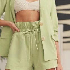 Lush Clothing The Victoria High Waisted Paperbag Shorts