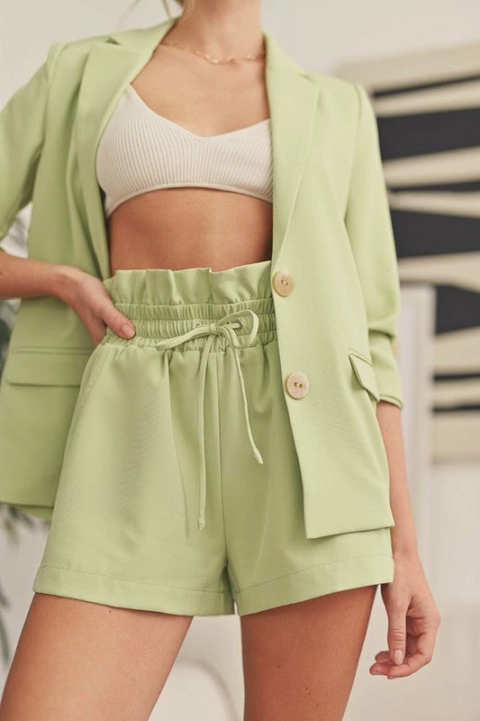 Lush Clothing The Victoria High Waisted Paperbag Shorts