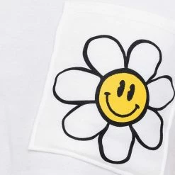 Le Lis The Smiley Daisy White Cropped Pocket Tee Tops