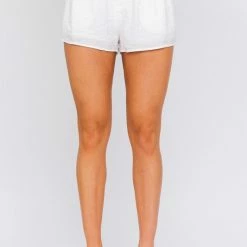 Le Lis The Light As A Feather White Gauze Pleated Shorts