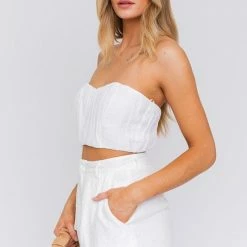 Le Lis The Light As A Feather White Bustier Tube Top