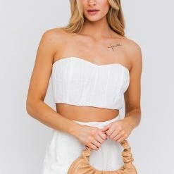 Le Lis The Light As A Feather White Bustier Tube Top