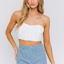 Le Lis The Light As A Feather White Bustier Tube Top