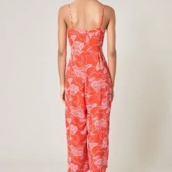 SugarLips The Sweet Pea Red & Pink Tropical Print Jumper