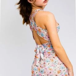 Le Lis The Lani Bright Floral Ribbed Mini Dress