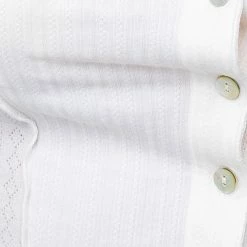 Le Lis The Dear Jane White Scalloped Longsleeve Crop Tops