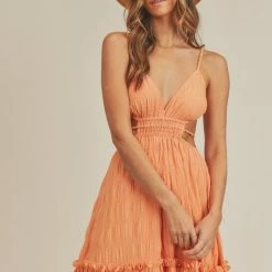 Mable The Golden Hour Orange Cutout Maxi Dress Dresses