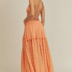 Mable The Golden Hour Orange Cutout Maxi Dress Dresses