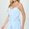 One & Only Collection The Sienna Steel Blue Sweetheart Neck Mini Romper Shorts