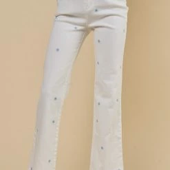 Blue Blush Jeans The Flower Power Blue Daisy Denim Pants