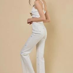 Blue Blush Jeans The Flower Power Blue Daisy Denim Pants