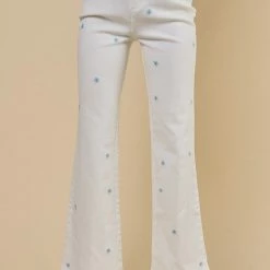 Blue Blush Jeans The Flower Power Blue Daisy Denim Pants