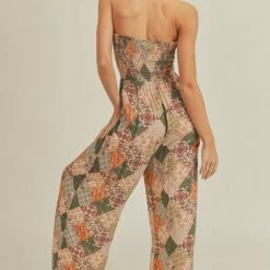 Lush The Joshua Tree Patchwork Cutout Jumpsuit Jumpsuits