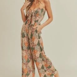 Lush The Joshua Tree Patchwork Cutout Jumpsuit Jumpsuits
