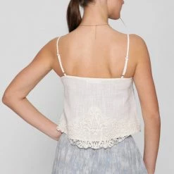 Final Touch The Sunnyside Oatmeal Lace Cami Top