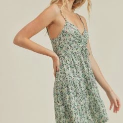 Lush Dresses The Fiona Sage Floral Ruched Mini Dress