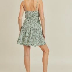 Lush Dresses The Fiona Sage Floral Ruched Mini Dress