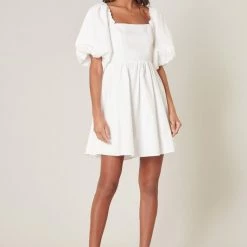 SugarLips Dresses The Marion Oversized Puff Sleeve Babydoll Mini Dress
