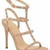 Shoppe Twelve The Stacie Nude Studded Strappy Stiletto Heels Shoes