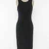 Final Touch Dresses The Brinley Black Basic Knit Bodycon Midi Dress