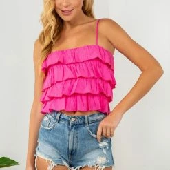 FANCO Tops The Stagecoach Ruffled Halter Top