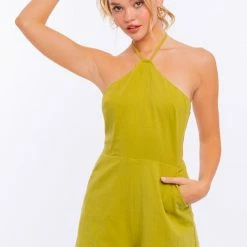 Le Lis The Broken Hearts Club Black Halter Romper