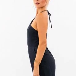 Le Lis The Broken Hearts Club Black Halter Romper