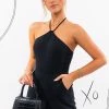 Le Lis The Broken Hearts Club Black Halter Romper