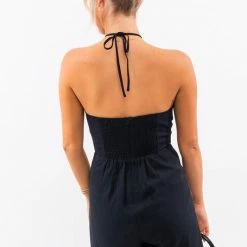 Le Lis The Broken Hearts Club Black Halter Romper