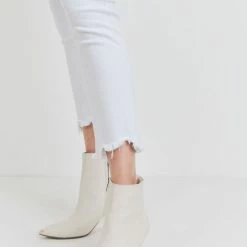 Just USA The Bridget White High Rise Straight Shark Hem Jeans