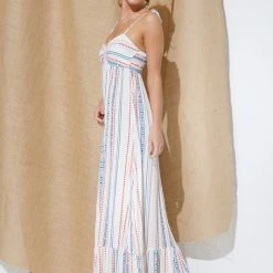 In The Beginning Clothing The Abigail Red, White & Blue Camisole Top Maxi Dress Dresses