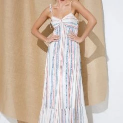 In The Beginning Clothing The Abigail Red, White & Blue Camisole Top Maxi Dress Dresses