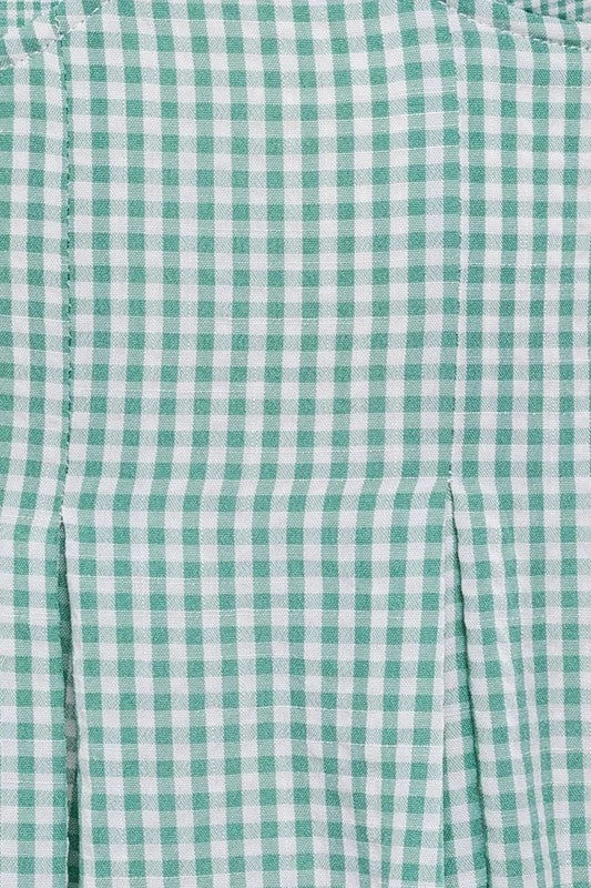 Le Lis The Jasmine Green Gingham Mini Dress Dresses