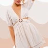 Le Lis The Charmaine Cream Ring Cutout Mini Dress Dresses