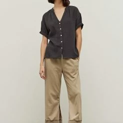 Grade & Gather Tops The Nantucket Double Gauze Roll Up Shirt