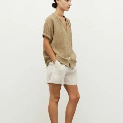 Grade & Gather Tops The Nantucket Double Gauze Roll Up Shirt