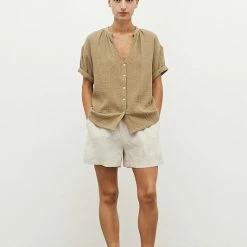 Grade & Gather Tops The Nantucket Double Gauze Roll Up Shirt