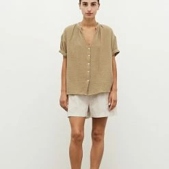 Grade & Gather Tops The Nantucket Double Gauze Roll Up Shirt