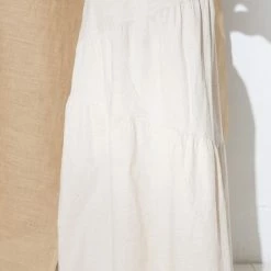In The Beginning Clothing The Marlin Natural Linen Midi Skirt Skirts