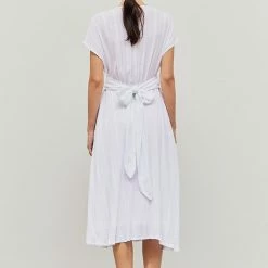 Grade & Gather Dresses The MidTown White Linen Midi Dress