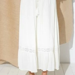 In The Beginning Clothing The Santorini Ivory Tiered Maxi Skirt