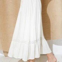 In The Beginning Clothing The Santorini Ivory Tiered Maxi Skirt