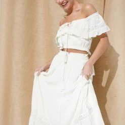 In The Beginning Clothing The Santorini Ivory Crop Top