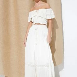 In The Beginning Clothing The Santorini Ivory Crop Top