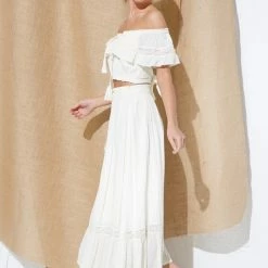 In The Beginning Clothing The Santorini Ivory Crop Top