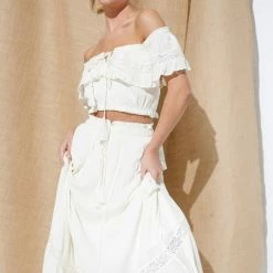 In The Beginning Clothing The Santorini Ivory Crop Top